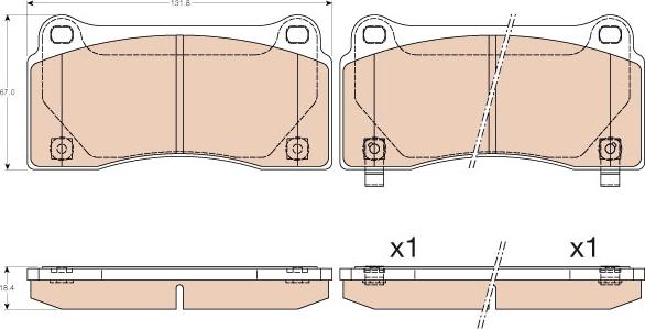 TRW GDB3573 - Kit de plaquettes de frein, frein à disque cwaw.fr