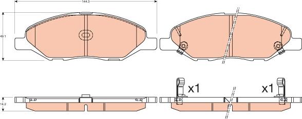 TRW GDB3577 - Kit de plaquettes de frein, frein à disque cwaw.fr