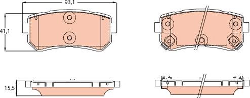 TRW GDB3641 - Kit de plaquettes de frein, frein à disque cwaw.fr