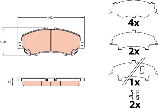 TRW GDB3648 - Kit de plaquettes de frein, frein à disque cwaw.fr