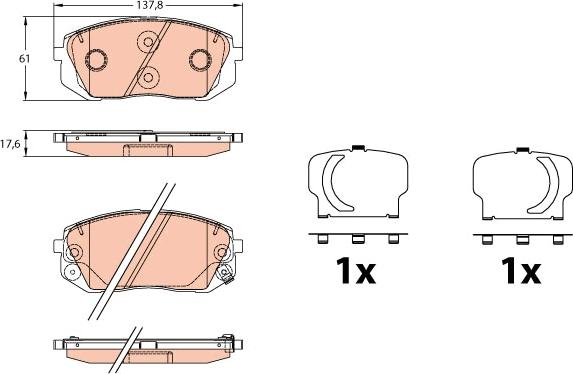 TRW GDB3642 - Kit de plaquettes de frein, frein à disque cwaw.fr