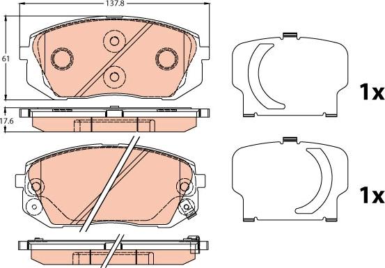 TRW GDB3647 - Kit de plaquettes de frein, frein à disque cwaw.fr