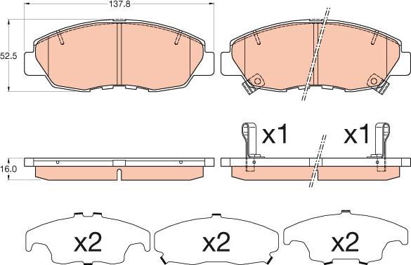 TRW GDB3609 - Kit de plaquettes de frein, frein à disque cwaw.fr