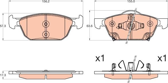 TRW GDB3600 - Kit de plaquettes de frein, frein à disque cwaw.fr