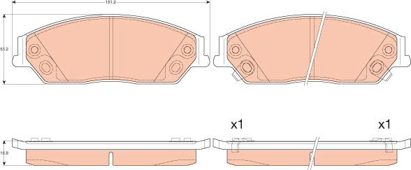 TRW GDB3614 - Kit de plaquettes de frein, frein à disque cwaw.fr