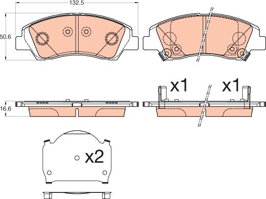 TRW GDB3618 - Kit de plaquettes de frein, frein à disque cwaw.fr