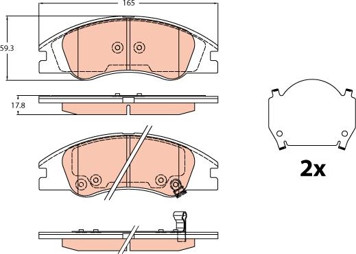 TRW GDB3635 - Kit de plaquettes de frein, frein à disque cwaw.fr