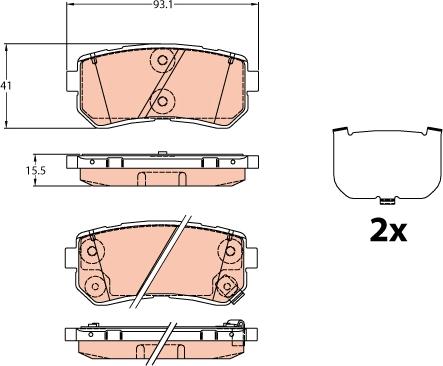 TRW GDB3636 - Kit de plaquettes de frein, frein à disque cwaw.fr