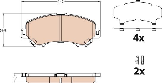 TRW GDB3631 - Kit de plaquettes de frein, frein à disque cwaw.fr