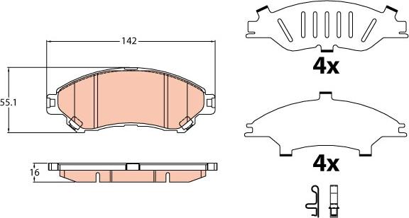 TRW GDB3633 - Kit de plaquettes de frein, frein à disque cwaw.fr