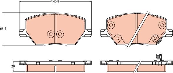 TRW GDB3629 - Kit de plaquettes de frein, frein à disque cwaw.fr