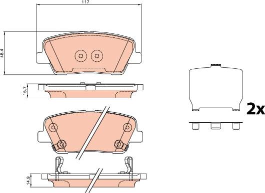 TRW GDB3624 - Kit de plaquettes de frein, frein à disque cwaw.fr