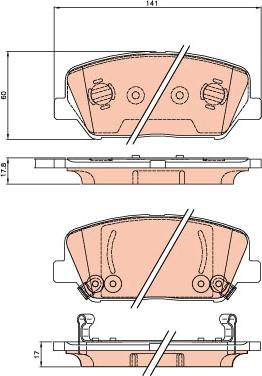 TRW GDB3621 - Kit de plaquettes de frein, frein à disque cwaw.fr