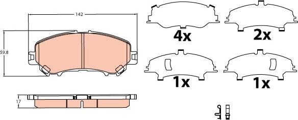 TRW GDB3622 - Kit de plaquettes de frein, frein à disque cwaw.fr