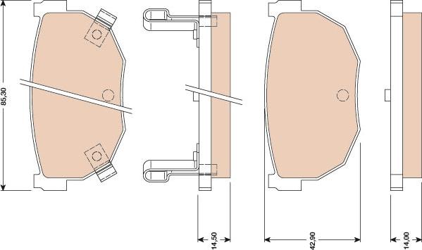 TRW GDB3056 - Kit de plaquettes de frein, frein à disque cwaw.fr