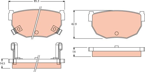 TRW GDB3052 - Kit de plaquettes de frein, frein à disque cwaw.fr