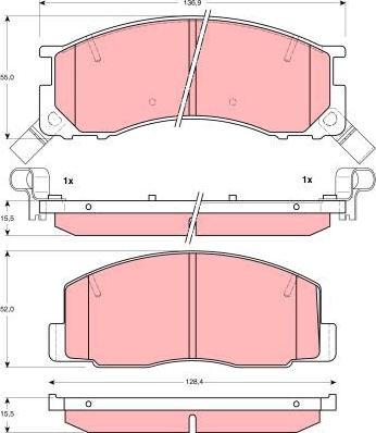 TRW GDB3086 - Kit de plaquettes de frein, frein à disque cwaw.fr