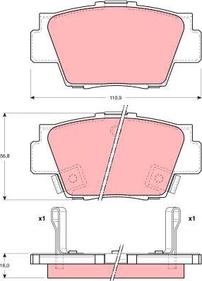 TRW GDB3039 - Kit de plaquettes de frein, frein à disque cwaw.fr