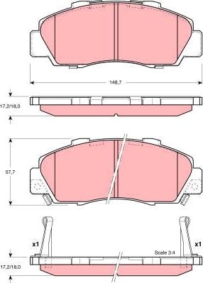 TRW GDB3196 - Kit de plaquettes de frein, frein à disque cwaw.fr