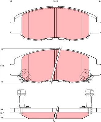 TRW GDB3144 - Kit de plaquettes de frein, frein à disque cwaw.fr