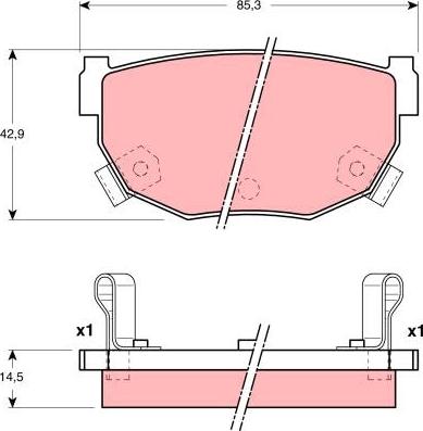 TRW GDB3143 - Kit de plaquettes de frein, frein à disque cwaw.fr