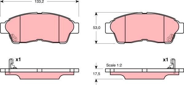 TRW GDB3147 - Kit de plaquettes de frein, frein à disque cwaw.fr