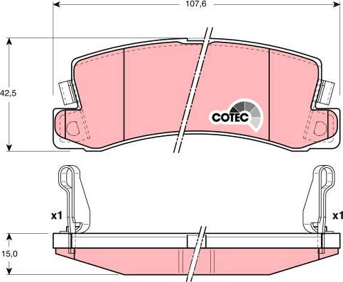 TRW GDB3164 - Kit de plaquettes de frein, frein à disque cwaw.fr