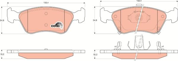 TRW GDB3163 - Kit de plaquettes de frein, frein à disque cwaw.fr