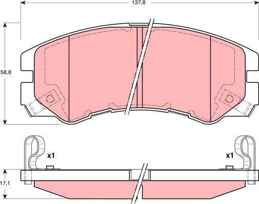 TRW GDB3162 - Kit de plaquettes de frein, frein à disque cwaw.fr