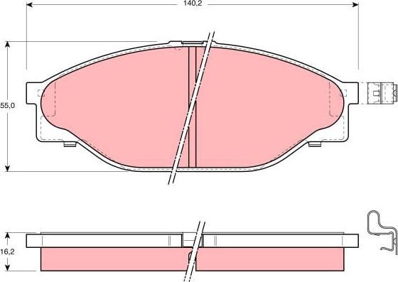 TRW GDB3109 - Kit de plaquettes de frein, frein à disque cwaw.fr