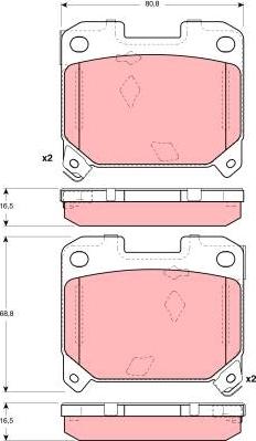 TRW GDB3105 - Kit de plaquettes de frein, frein à disque cwaw.fr