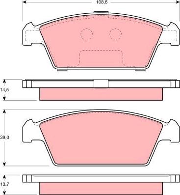 TRW GDB3108 - Kit de plaquettes de frein, frein à disque cwaw.fr