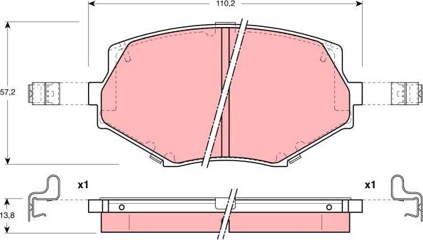 TRW GDB3103DT - Kit de plaquettes de frein, frein à disque cwaw.fr