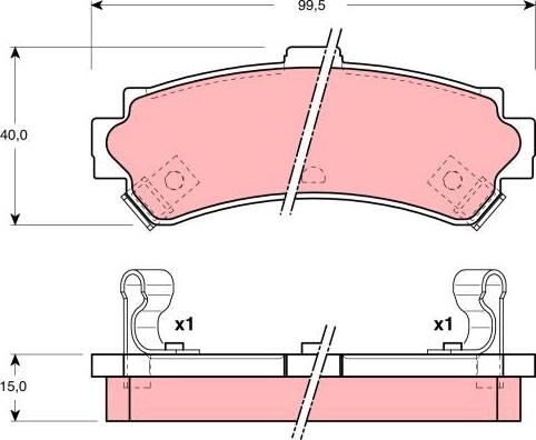 TRW GDB3115AT - Kit de plaquettes de frein, frein à disque cwaw.fr