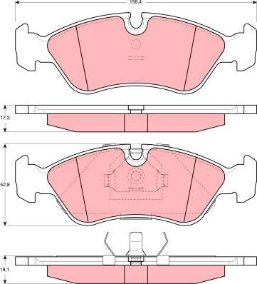 TRW GDB3116 - Kit de plaquettes de frein, frein à disque cwaw.fr