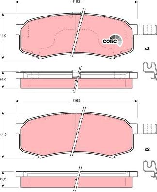 TRW GDB3110 - Kit de plaquettes de frein, frein à disque cwaw.fr