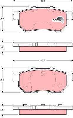 TRW GDB3113 - Kit de plaquettes de frein, frein à disque cwaw.fr