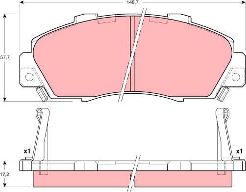 TRW GDB3188 - Kit de plaquettes de frein, frein à disque cwaw.fr