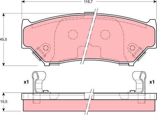 TRW GDB3182 - Kit de plaquettes de frein, frein à disque cwaw.fr