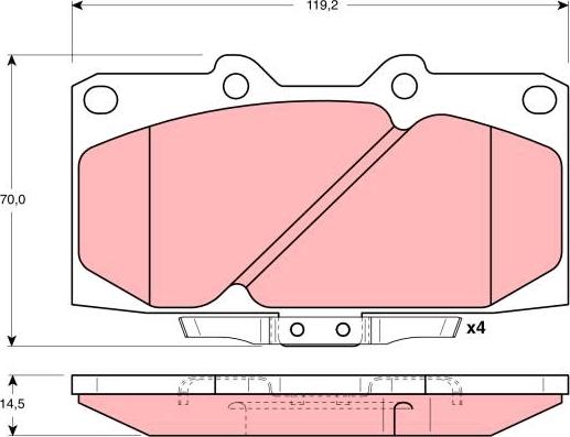 TRW GDB3131 - Kit de plaquettes de frein, frein à disque cwaw.fr