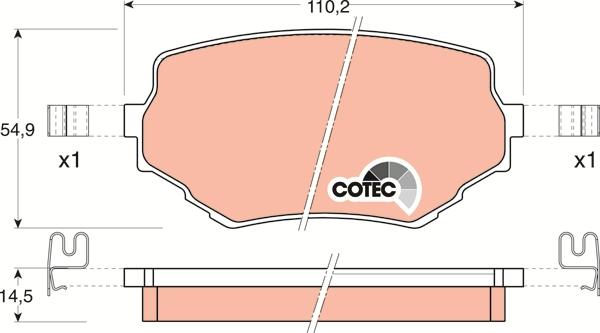 TRW GDB3132 - Kit de plaquettes de frein, frein à disque cwaw.fr