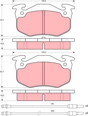 TRW GDB313 - Kit de plaquettes de frein, frein à disque cwaw.fr