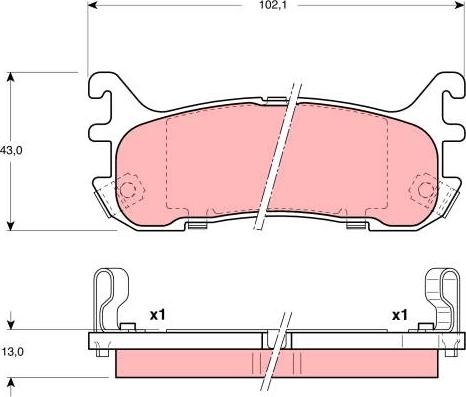 TRW GDB3129 - Kit de plaquettes de frein, frein à disque cwaw.fr