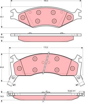 TRW GDB3123 - Kit de plaquettes de frein, frein à disque cwaw.fr