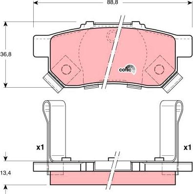 TRW GDB3174 - Kit de plaquettes de frein, frein à disque cwaw.fr