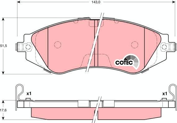 TRW GDB3171 - Kit de plaquettes de frein, frein à disque cwaw.fr