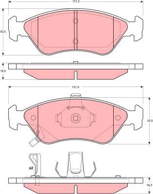 TRW GDB3173 - Kit de plaquettes de frein, frein à disque cwaw.fr