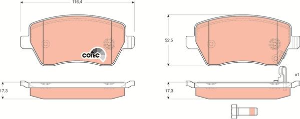 TRW GDB3396 - Kit de plaquettes de frein, frein à disque cwaw.fr