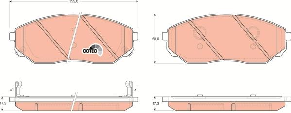 TRW GDB3343 - Kit de plaquettes de frein, frein à disque cwaw.fr