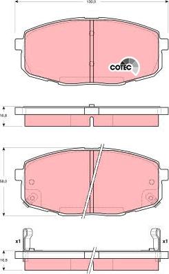 TRW GDB3342 - Kit de plaquettes de frein, frein à disque cwaw.fr